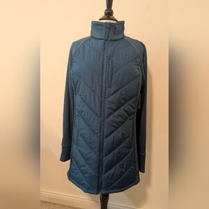 Tek Gear Kohl's Women's Puffer Mixed Media Long Activewear Puffer Jacket Teal XL